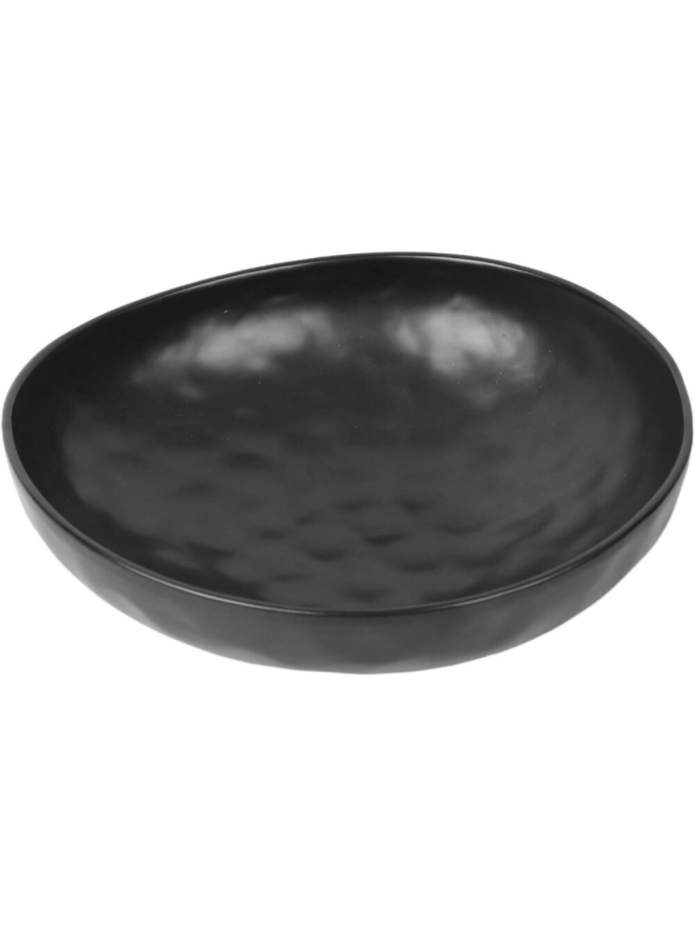 Matte Black Ceramic Wabi-Sabi Decorative Bowl | Modern Home Accent, Unique